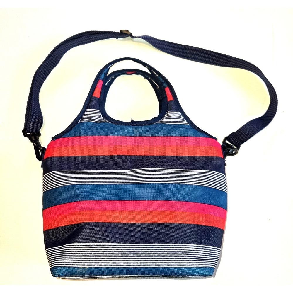 Old Navy Mutlicolored Striped Insulated Lunch Bag with Handles and Strap